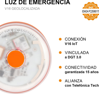 DarkFairy Luz de Emergencia V16 DGT 3.0 – Aprobada 2026, Magnética IP54 – Cumple con la Normativa 2026
