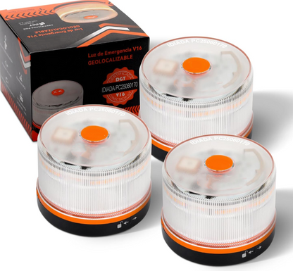 DarkFairy Luz de Emergencia V16 DGT 3.0 – Aprobada 2026, Magnética IP54 – Cumple con la Normativa 2026