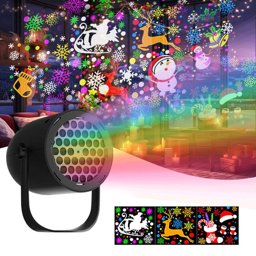 LED Christmas Projector, 16 Patterns, USB 5V/1A, Home & Car Holiday Atmosphere Light