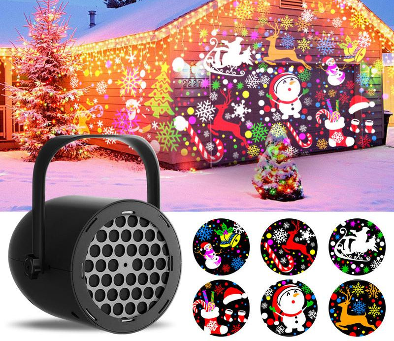 LED Christmas Projector, 16 Patterns, USB 5V/1A, Home & Car Holiday Atmosphere Light